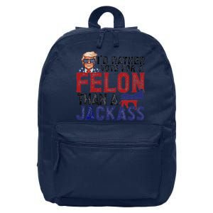 ID Rather Vote For A Felon Than A Jackass Trump 16 in Basic Backpack