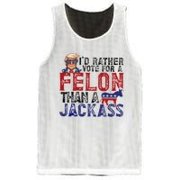 ID Rather Vote For A Felon Than A Jackass Trump Mesh Reversible Basketball Jersey Tank