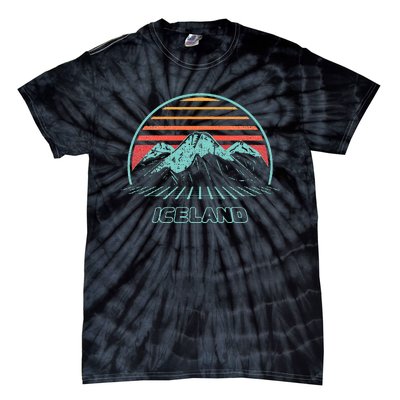 Iceland Retro Vintage 80s Style Tie-Dye T-Shirt