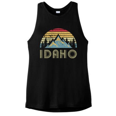 Idaho Retro Vintage Mountains Camping Hiking Gift Ladies PosiCharge Tri-Blend Wicking Tank