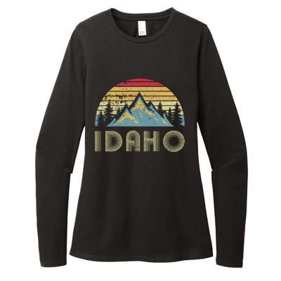 Idaho Retro Vintage Mountains Camping Hiking Gift Womens CVC Long Sleeve Shirt