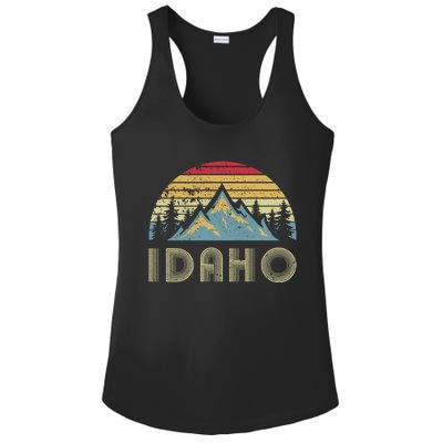 Idaho Retro Vintage Mountains Camping Hiking Gift Ladies PosiCharge Competitor Racerback Tank