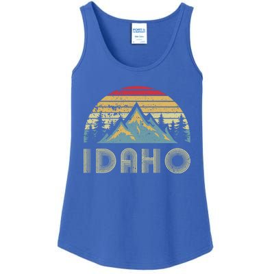 Idaho Retro Vintage Mountains Camping Hiking Gift Ladies Essential Tank