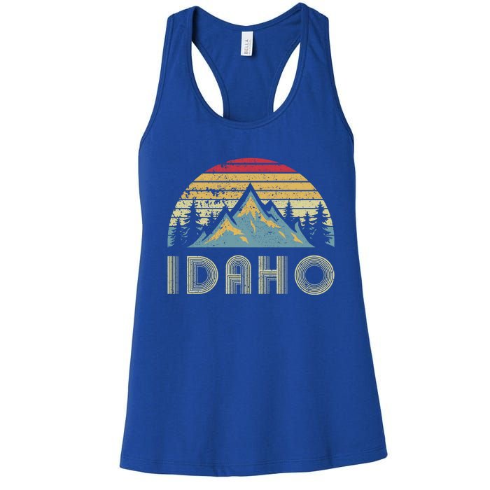 Idaho Retro Vintage Mountains Camping Hiking Gift Women's Racerback Tank