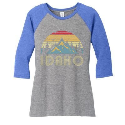 Idaho Retro Vintage Mountains Camping Hiking Gift Women's Tri-Blend 3/4-Sleeve Raglan Shirt