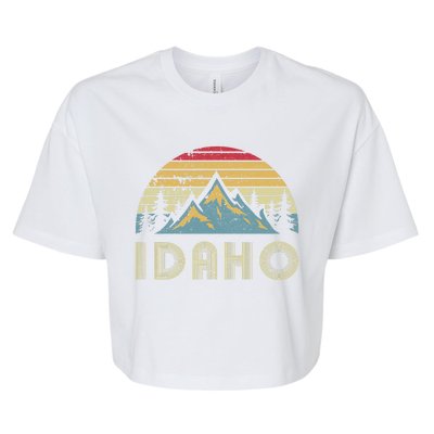 Idaho Retro Vintage Mountains Camping Hiking Gift Bella+Canvas Jersey Crop Tee