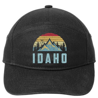 Idaho Retro Vintage Mountains Hiking Nature Gift 7-Panel Snapback Hat