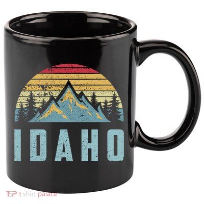 Idaho Retro Vintage Mountains Hiking Nature Gift 11oz C Handle Ceramic Mug