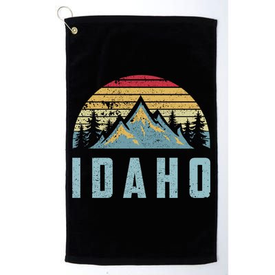 Idaho Retro Vintage Mountains Hiking Nature Gift Golf Towel