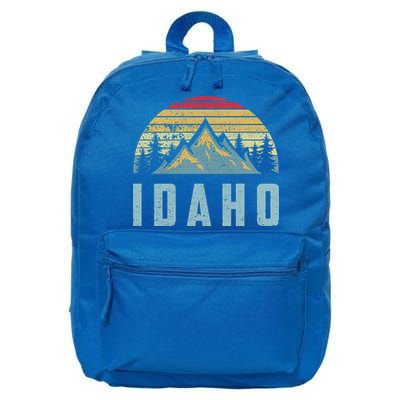 Idaho Retro Vintage Mountains Hiking Nature Gift 16 in Basic Backpack