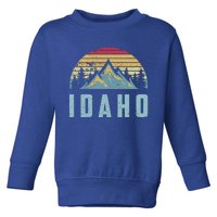 Idaho Retro Vintage Mountains Hiking Nature Gift Toddler Sweatshirt