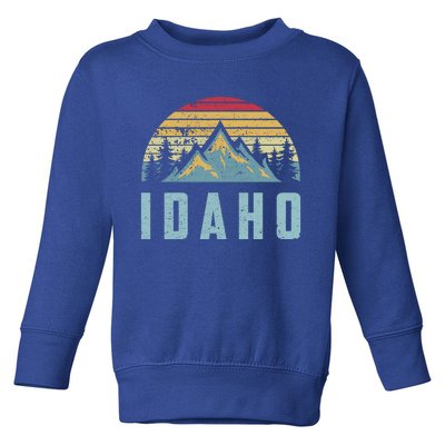 Idaho Retro Vintage Mountains Hiking Nature Gift Toddler Sweatshirt