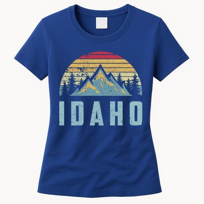 Idaho Retro Vintage Mountains Hiking Nature Gift Womens T-Shirt