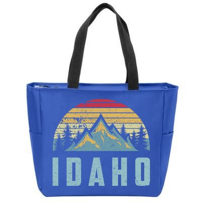 Idaho Retro Vintage Mountains Hiking Nature Gift Zip Tote Bag