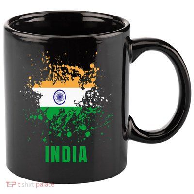 India Retro Vintage Watercolors Sport Indian Flag Souvenir 11oz C Handle Ceramic Mug