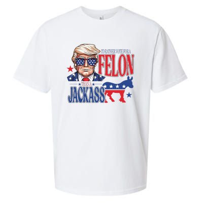 ID Rather Vote For A Felon Than A Jackass Trump America Sueded Cloud Jersey T-Shirt