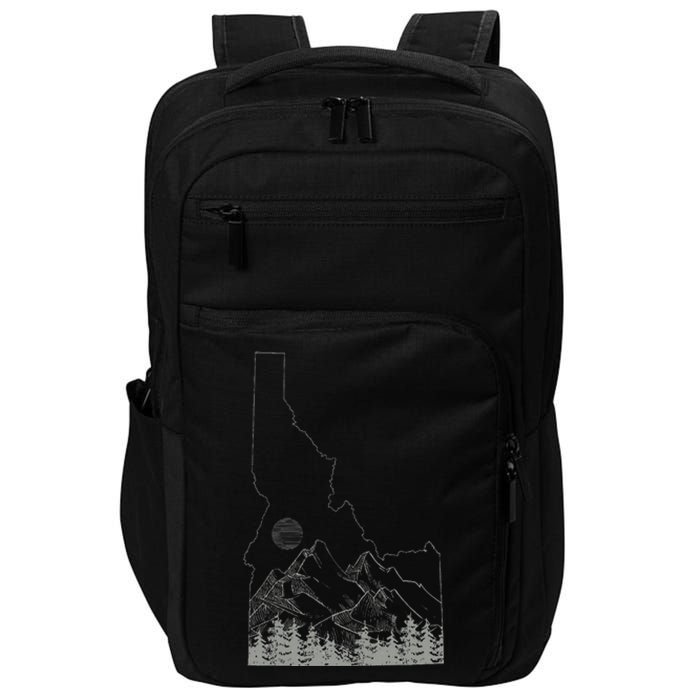 Idaho Retro Vintage Outdoors Mountain Graphic Design Impact Tech Backpack