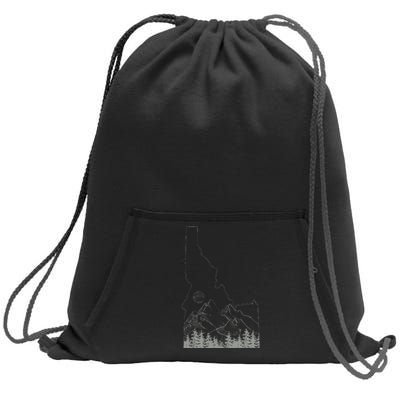 Idaho Retro Vintage Outdoors Mountain Graphic Design Sweatshirt Cinch Pack Bag