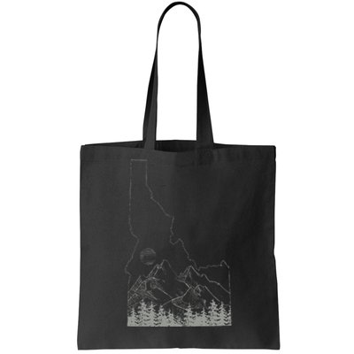 Idaho Retro Vintage Outdoors Mountain Graphic Design Tote Bag