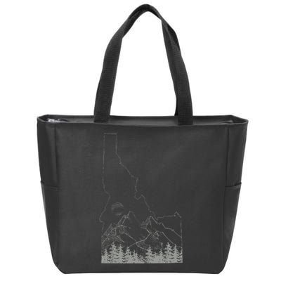 Idaho Retro Vintage Outdoors Mountain Graphic Design Zip Tote Bag