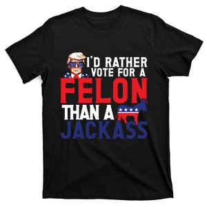 Id Rather Vote For A Felon Funny Election T-Shirt