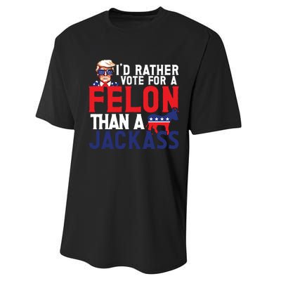 Id Rather Vote For A Felon Funny Election Performance Sprint T-Shirt