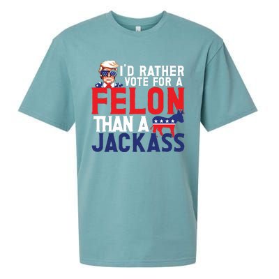 Id Rather Vote For A Felon Funny Election Sueded Cloud Jersey T-Shirt