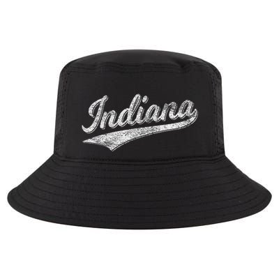 Indiana Retro Vintage Baseball Sports Script Flag Swoosh Cool Comfort Performance Bucket Hat