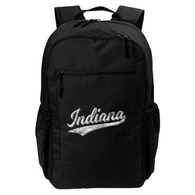 Indiana Retro Vintage Baseball Sports Script Flag Swoosh Backpack