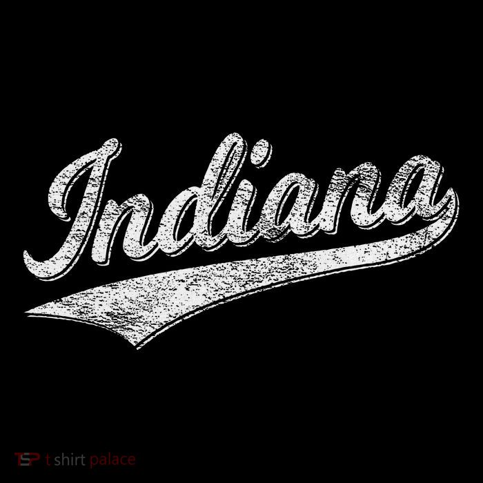 Indiana Retro Vintage Baseball Sports Script Flag Swoosh Womens T-Shirt