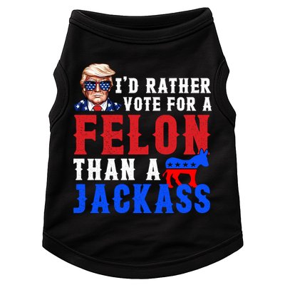 ID Rather Vote For Felon Than A Jackass Funny Trump Doggie Tank