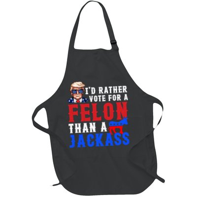ID Rather Vote For Felon Than A Jackass Funny Trump Apron