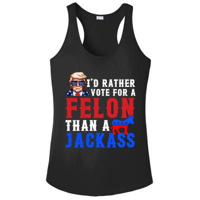 ID Rather Vote For Felon Than A Jackass Funny Trump Ladies PosiCharge Competitor Racerback Tank