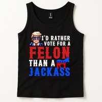 ID Rather Vote For Felon Than A Jackass Funny Trump Tank Top