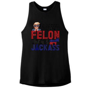 ID Rather Vote For Felon Than Jackass Ladies PosiCharge Tri-Blend Wicking Tank