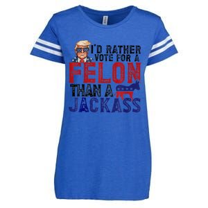 ID Rather Vote For Felon Than Jackass Enza Ladies Jersey Football T-Shirt