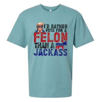 ID Rather Vote For Felon Than Jackass Sueded Cloud Jersey T-Shirt