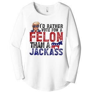 ID Rather Vote For Felon Than Jackass Women's Perfect Tri Tunic Long Sleeve Shirt