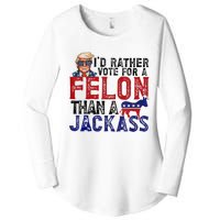 ID Rather Vote For Felon Than Jackass Women's Perfect Tri Tunic Long Sleeve Shirt