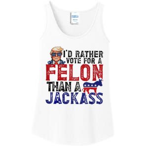 ID Rather Vote For Felon Than Jackass Ladies Essential Tank