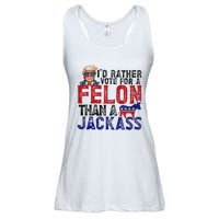 ID Rather Vote For Felon Than Jackass Ladies Essential Flowy Tank