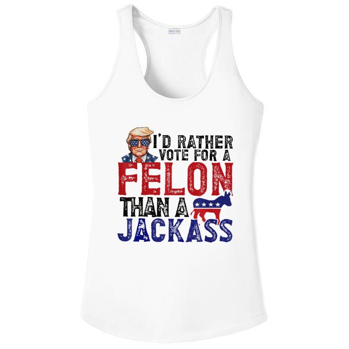 ID Rather Vote For Felon Than Jackass Ladies PosiCharge Competitor Racerback Tank