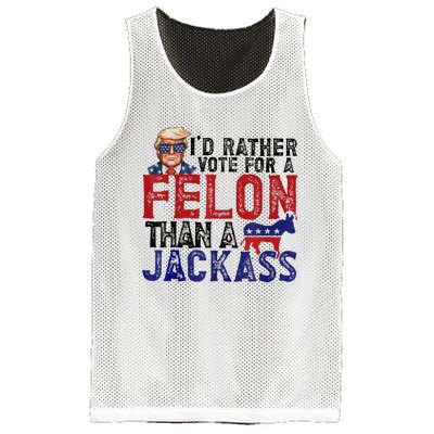 ID Rather Vote For Felon Than Jackass Mesh Reversible Basketball Jersey Tank