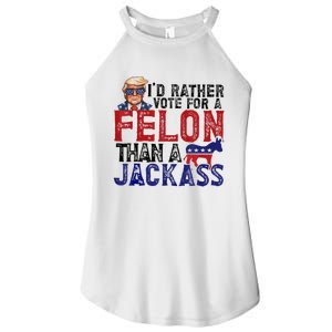 ID Rather Vote For Felon Than Jackass Women's Perfect Tri Rocker Tank