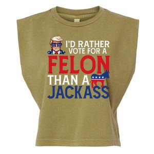 Id Rather Vote A Felon Than A Jackass Pro Donald Trump Funny Garment-Dyed Women's Muscle Tee