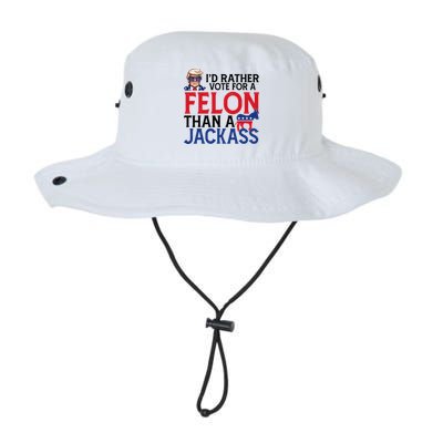 Id Rather Vote A Felon Than A Jackass Pro Donald Trump Funny Bucket Hat