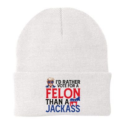 Id Rather Vote A Felon Than A Jackass Pro Donald Trump Funny Beanie