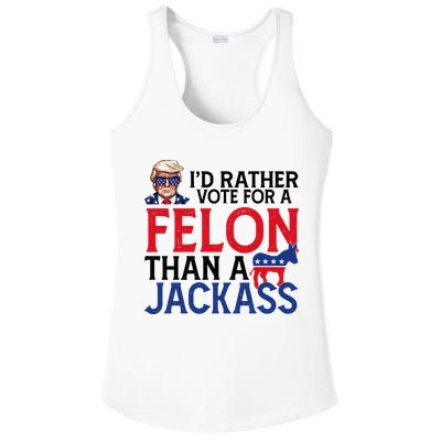 Id Rather Vote A Felon Than A Jackass Pro Donald Trump Funny Ladies PosiCharge Competitor Racerback Tank