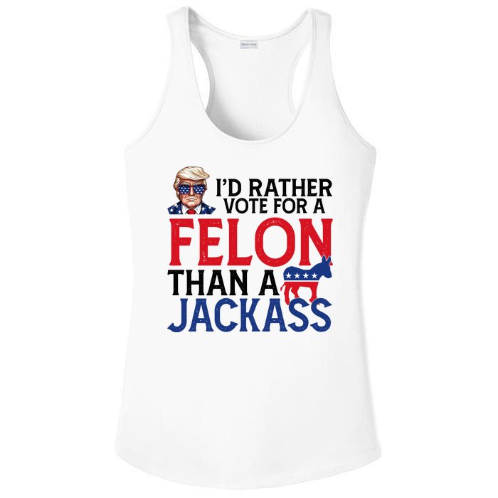 Id Rather Vote A Felon Than A Jackass Pro Donald Trump Funny Ladies PosiCharge Competitor Racerback Tank