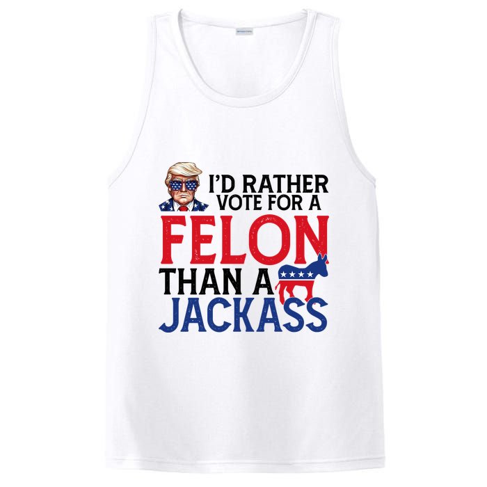 Id Rather Vote A Felon Than A Jackass Pro Donald Trump Funny PosiCharge Competitor Tank